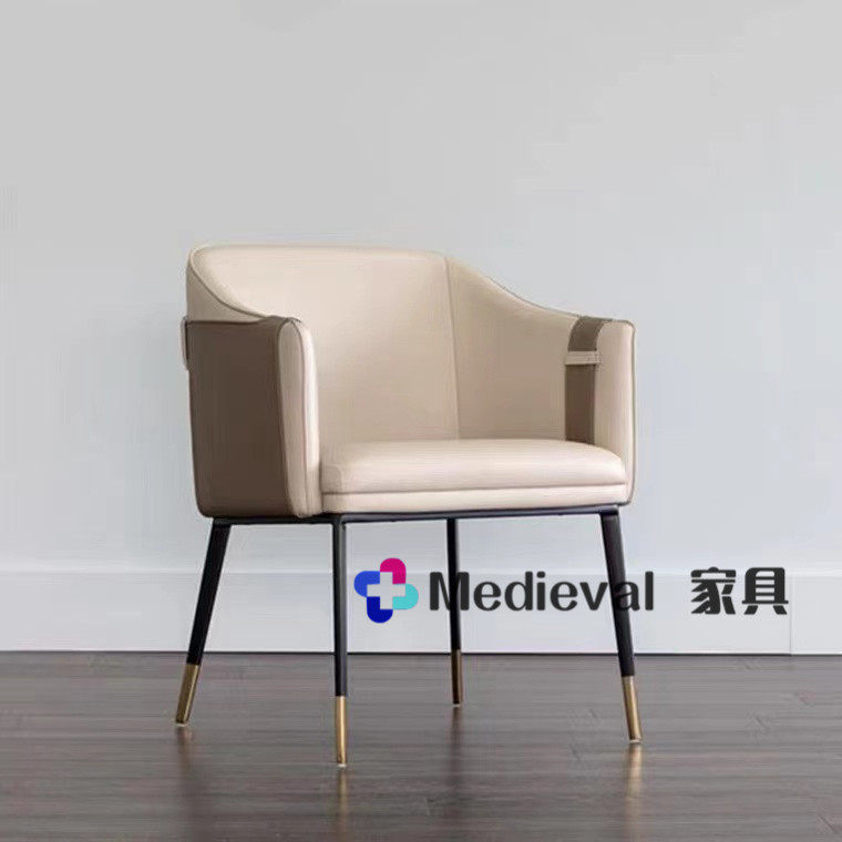 简约现代餐椅家用布皮艺靠背扶手椅创意美式轻奢酒店大厅休闲椅子