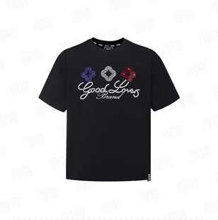 男女同款 GOODBRAND立体小花刺绣标语短袖 高级感T恤 轻奢时尚 夏季
