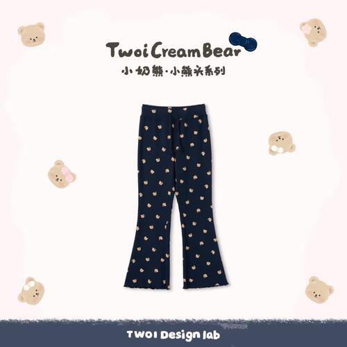 TWOI Design Lab小奶熊抽绳长裤喇叭裤ins潮
