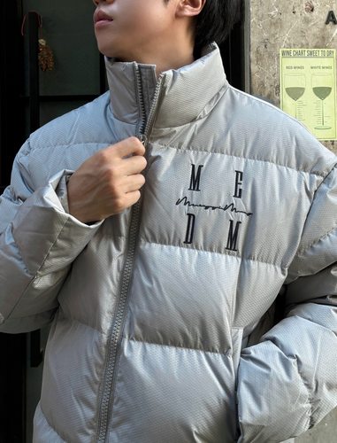 MEDM90鸭绒国潮字母刺绣保暖立领羽绒服冬季外套ins潮