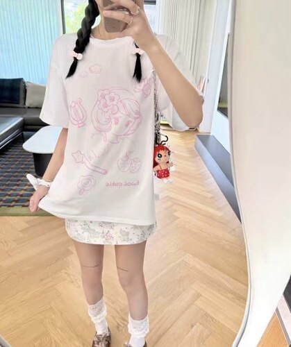 TWOI Design Lab新款美少女短袖T恤宽松上衣ins潮
