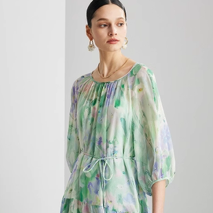 真丝印花连衣裙ML 496X