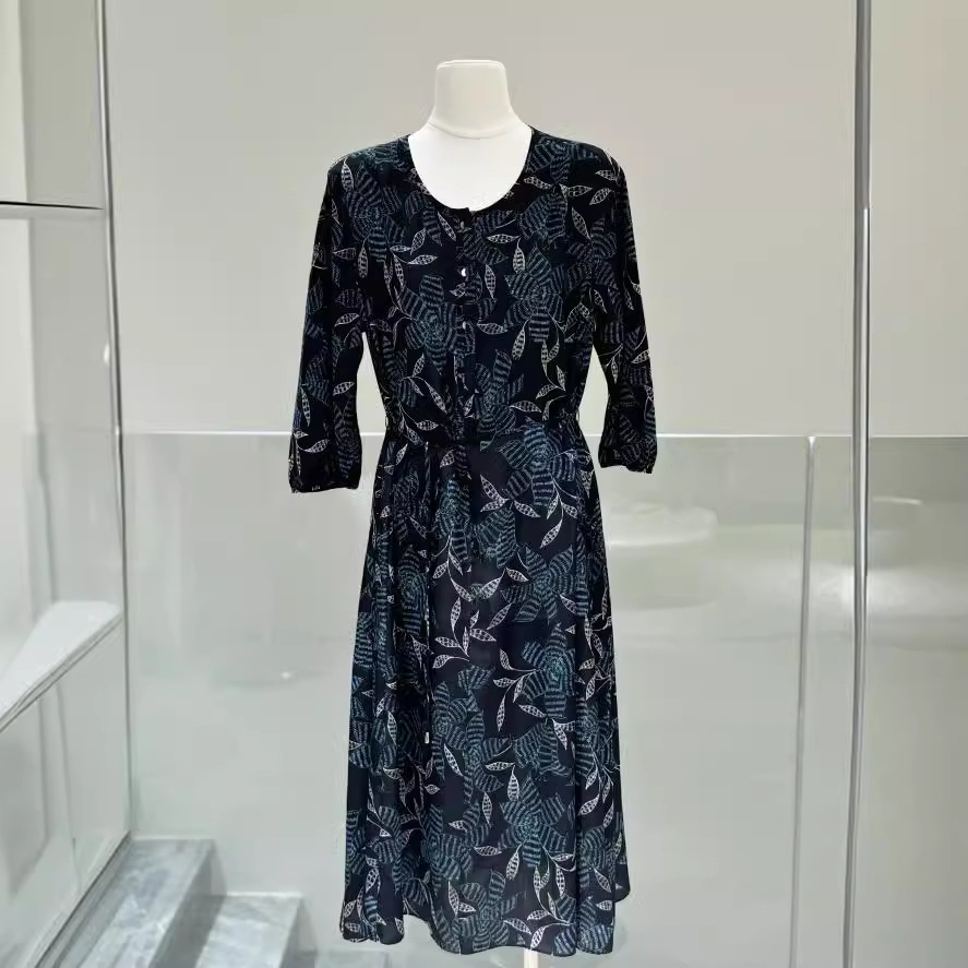 【邢康莉甄选】真丝连衣裙女双绉桑蚕丝ML-465