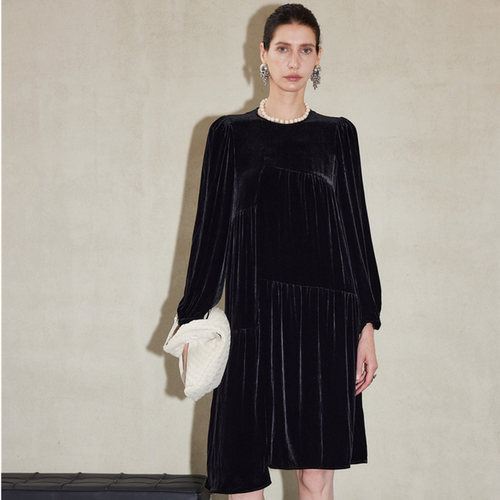 真丝丝绒连衣裙ML-S-384