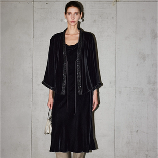 062 真丝丝绒开衫