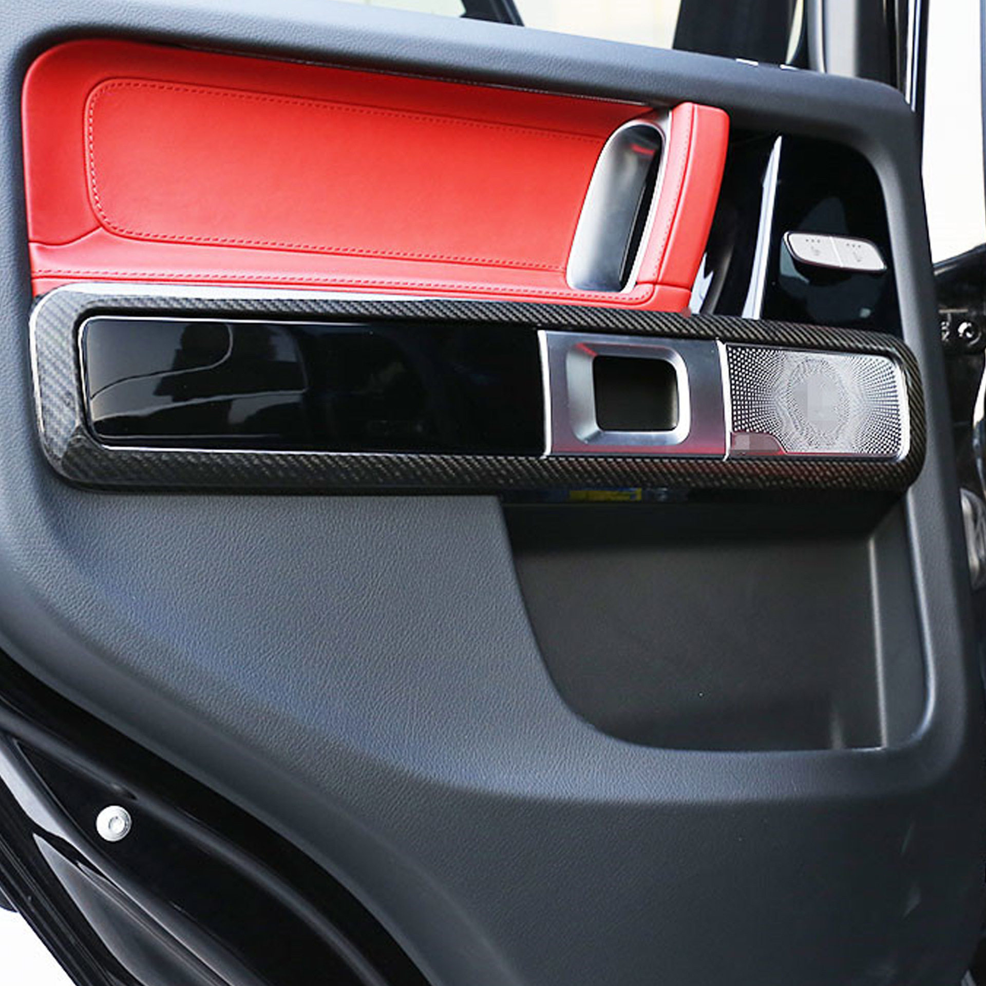 适用奔驰g500 大g g63 w464 碳纤维车内门拉手框汽车改装配件装饰