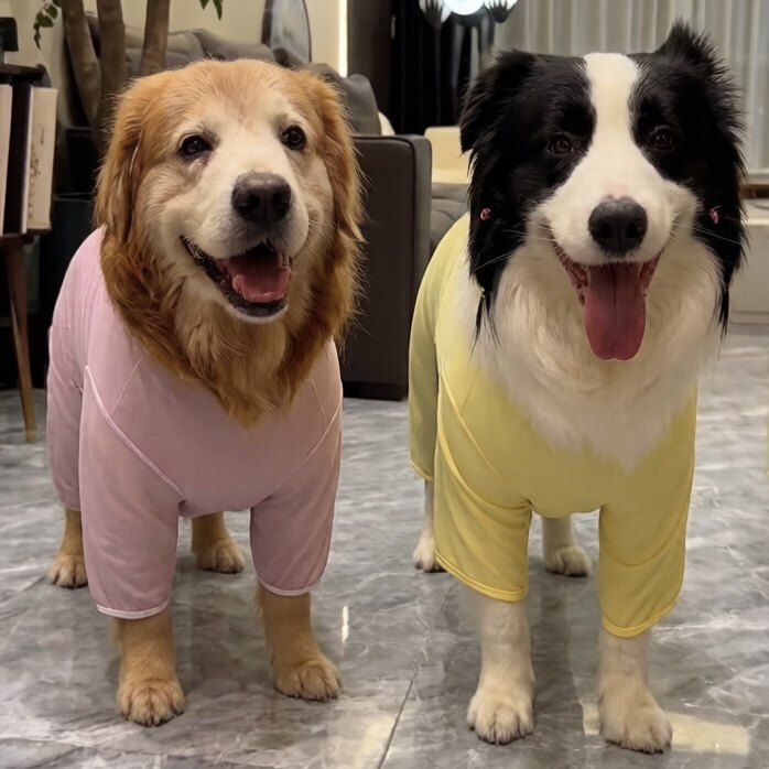 大狗衣服夏季薄款网眼金毛幼犬边牧萨摩耶大型犬宠物四脚衣防掉毛图片
