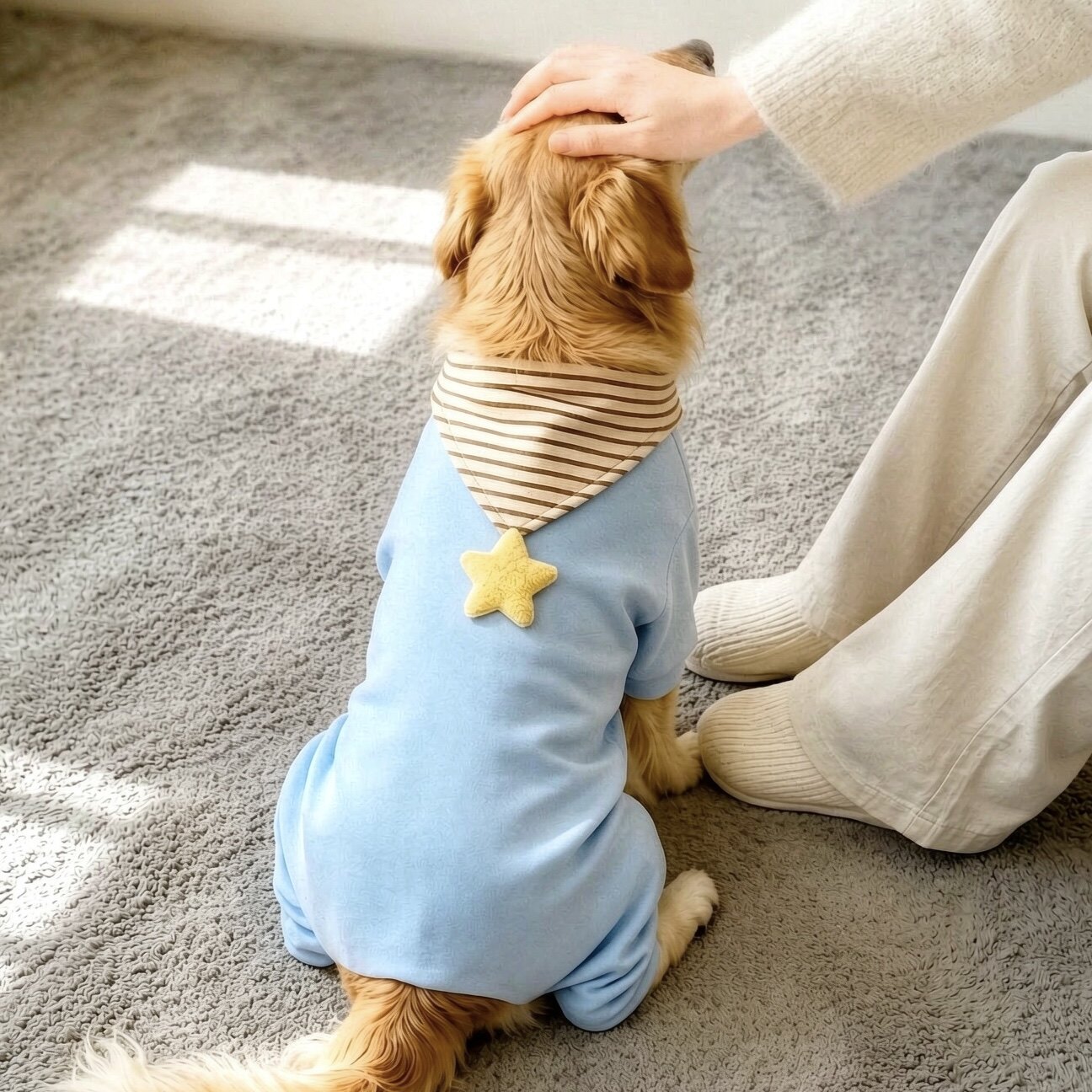 中大型犬狗狗衣服四脚德绒防掉毛家居服金毛萨摩耶拉布拉多大狗