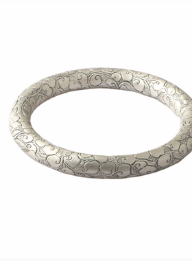 开富贵牡丹花足银999银手镯民族风开口银镯子牡丹花银手环银镯花