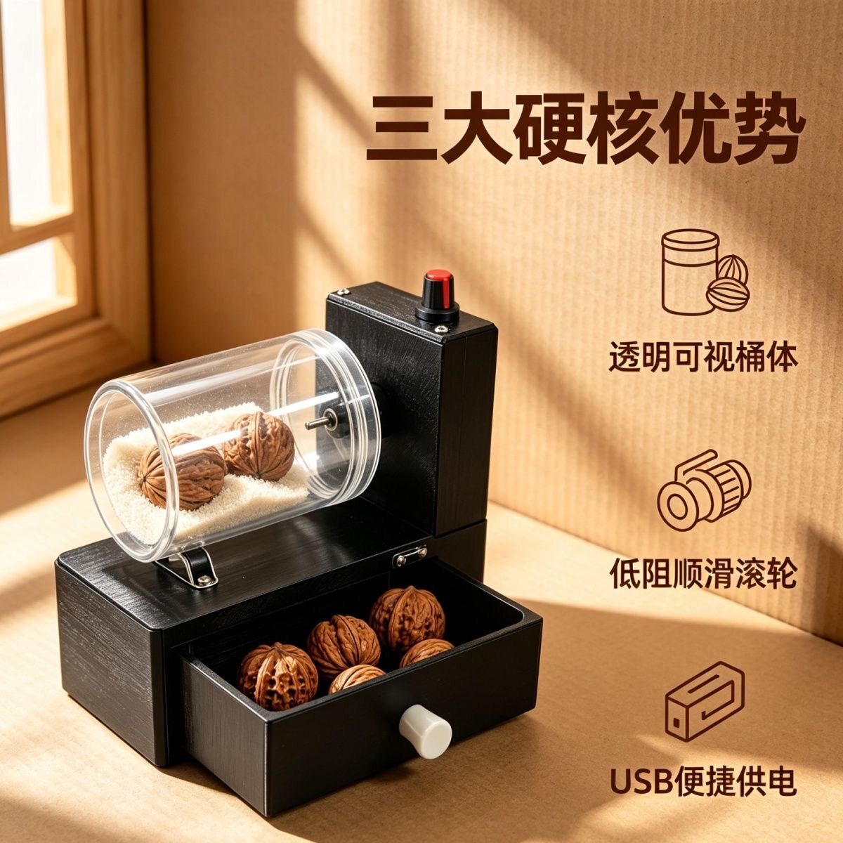 滚筒盘串抛光机全自动全品类文玩研磨机具核桃佛珠手串玉石