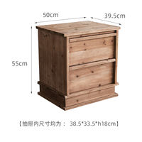 Runjia Home Furnishing's retro solid wood bedside table, wabi-sabi style simple modern storage cabinet, drawer cabinet, and pine wood small side cabinet thumbnail 4