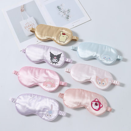 儿童眼罩睡眠专用男女童新款双面仿真丝遮光可爱卡通绑带睡觉护眼