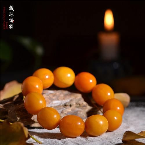 藏珠饰家 收藏级古董老花蜡老蜡枣珠 爆老东欧回流蜜蜡手串手链 - 封面