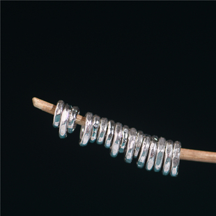 手链配件diy素金 铂金白金海棠圈隔片 藏珠饰家 铂金錾刻古法金