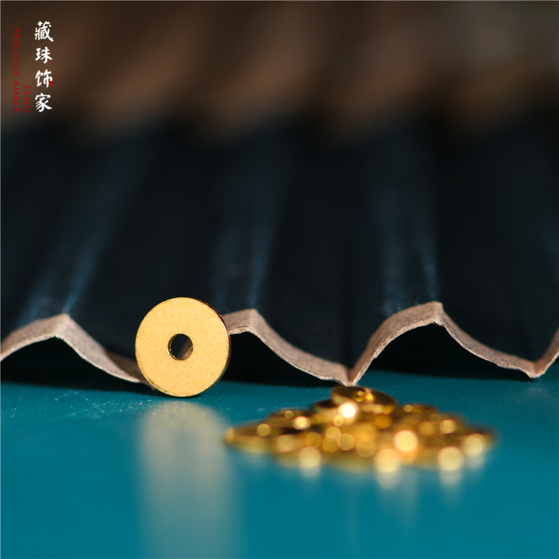 藏珠饰家足金手工錾刻隔片