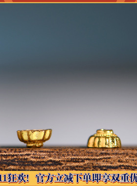 手工錾刻古法黄金莲花花托隔珠