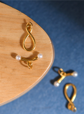 手工錾刻古法黄金珍珠扣头卡子