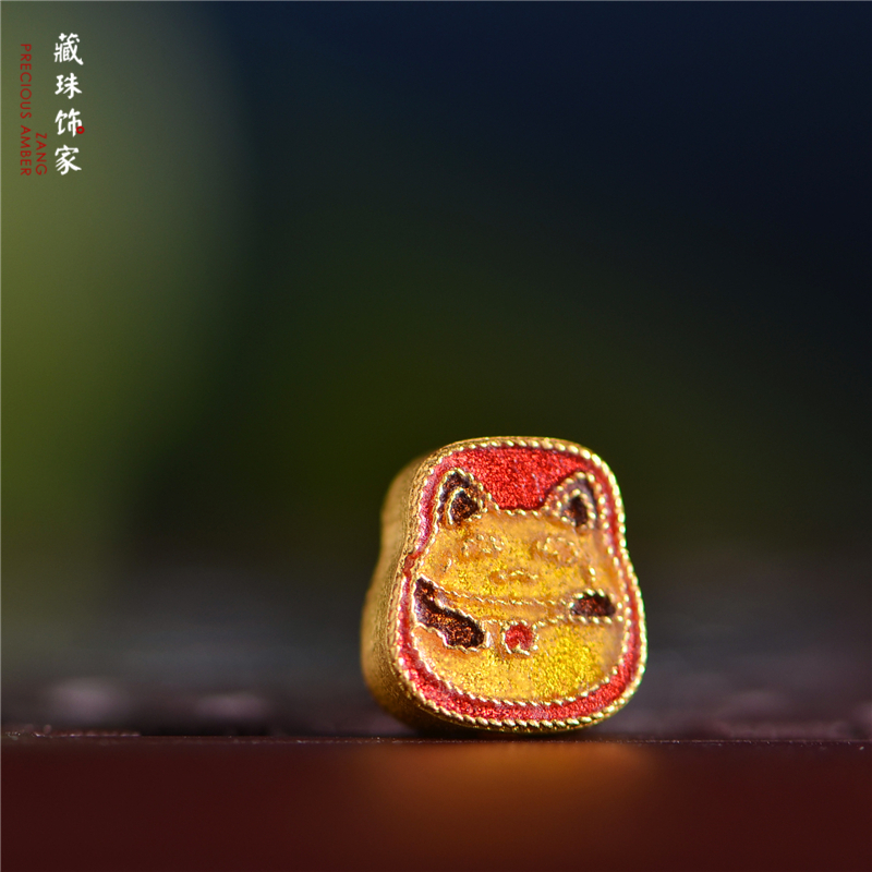 足金珐琅烧蓝招财猫千万两