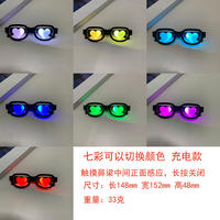 Cool seven-color heart-shaped Conan anime led red-eye special effect dance party, creative and funny glasses for trendy girls thumbnail 8