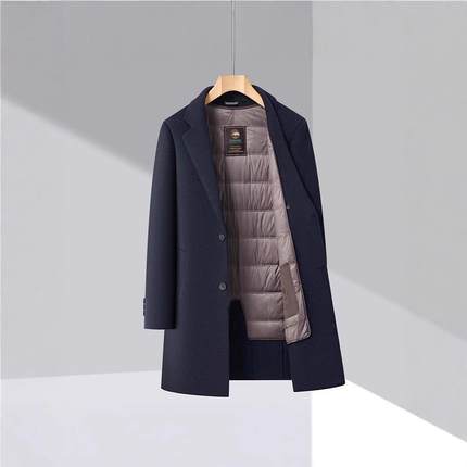 大秋冬羊毛双面呢大A2501-KL衣男士中男长款加厚休羊毛衣装呢子闲