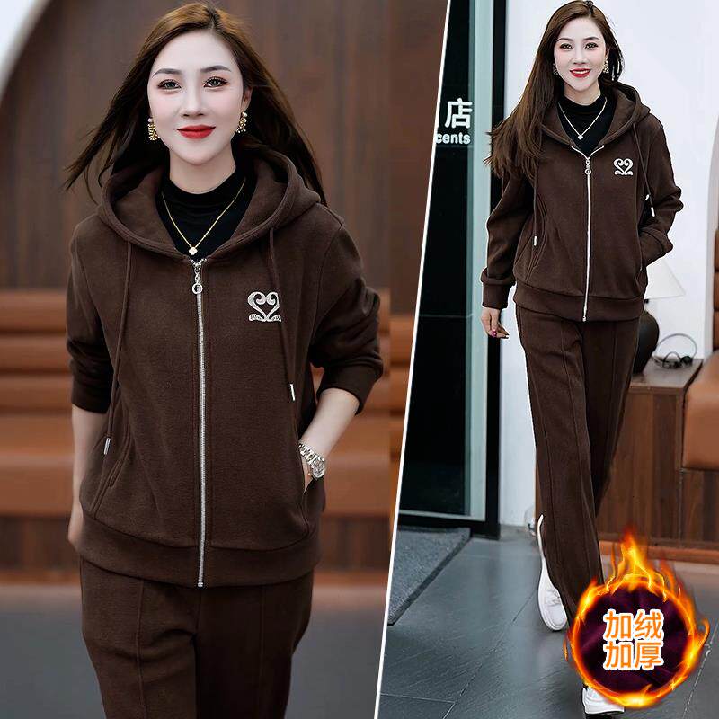 运动套装女秋冬新84162807款气时系尚洋时加髦卫衣加绒厚韩穿搭一