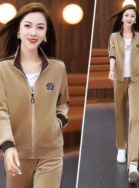 季新款装运服套灯828929芯绒时尚休闲网红爆款三动秋件套装潮流精
