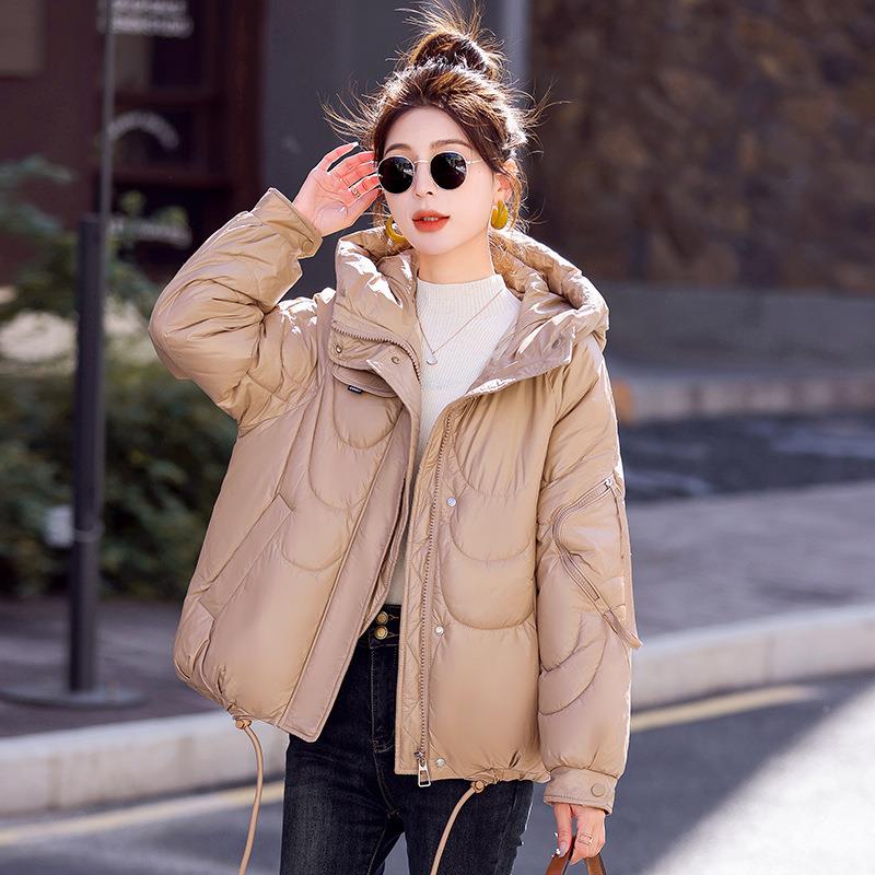 绒棉服女冬季2025HM8532-1新款小个子宽松连H帽加厚保8暖棉衣外套