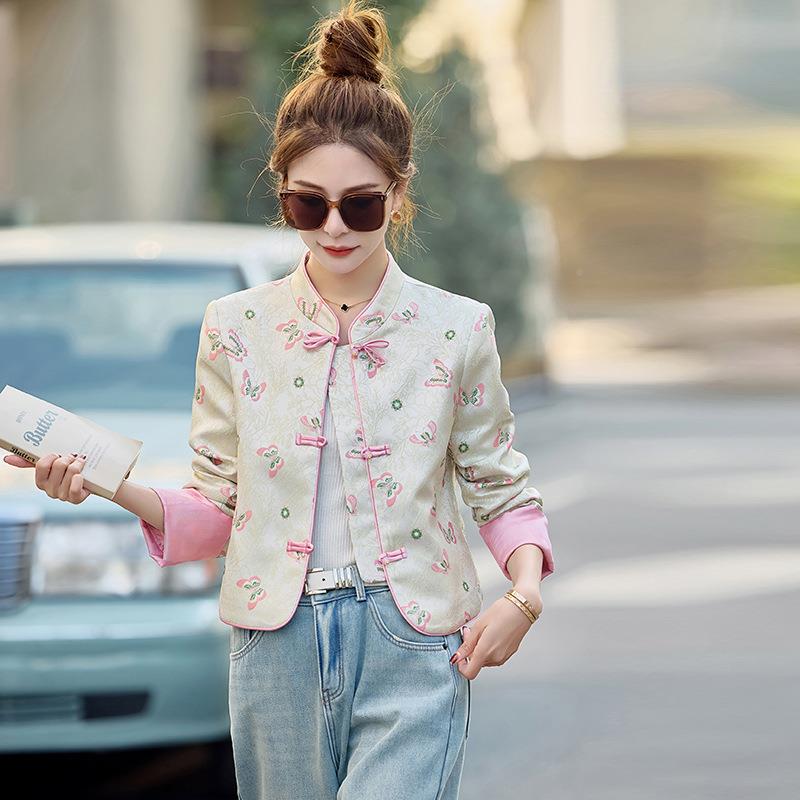 SY2618202风5秋新款小个子中6式国复古盘扣洋气减龄短款绣花外套S