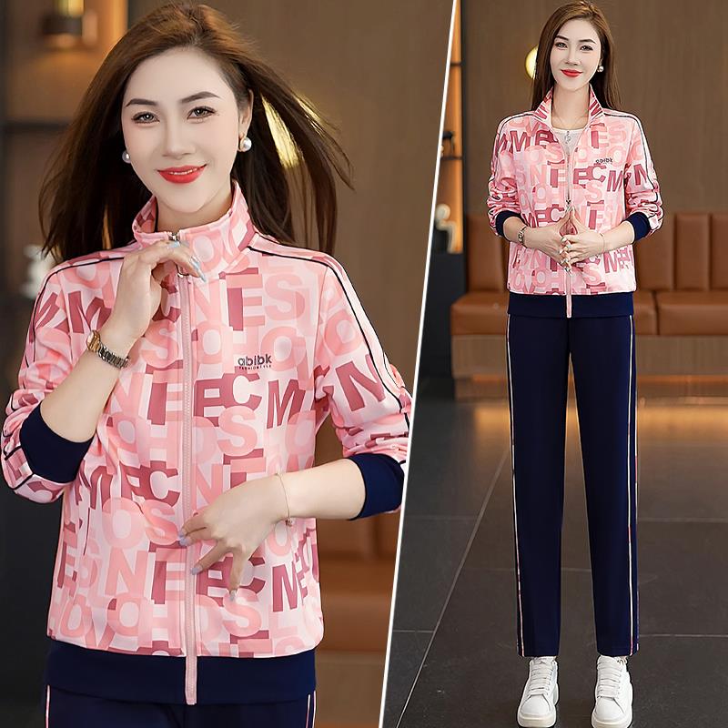 件早秋82561189立运动套装女新款时尚气字母拼色领小个子洋春秋休