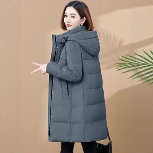 撤柜白鹅绒羽绒服长款 款 新款 8815保暖加大中码 女外套 厚73 士正品