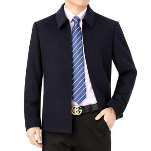加茄棉厚外 5男毛呢夹克商务休翻领羊闲绒克式 秋冬新款 中老年2021