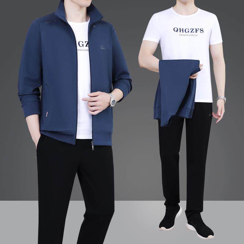 运长动套7229816服装男休闲装中老年人套运动装男春秋袖时尚爸爸