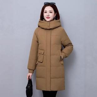 厚白鸭显瘦大码 新款 品红色羽绒绒 9828加中长款 正撤柜羽绒服女71