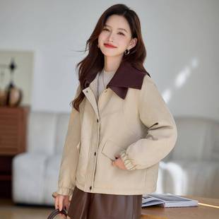 小个子翻领棉休服女冬季新款宽大松闲装加绒厚加外套ZYI8973W码棉