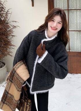 灰色毛绒包边羽绒胆小c18-500深香风外套加女冬季内新款厚保暖羽