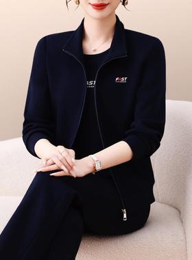 运三动套装女55-73510春秋新款洋气妈减龄显瘦时质尚休闲跑步服妈