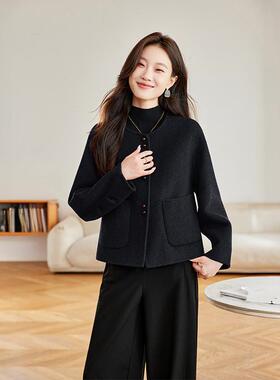 秋冬新风款小香双面高级外感洋减龄气质双面Z2503-10羊毛套气