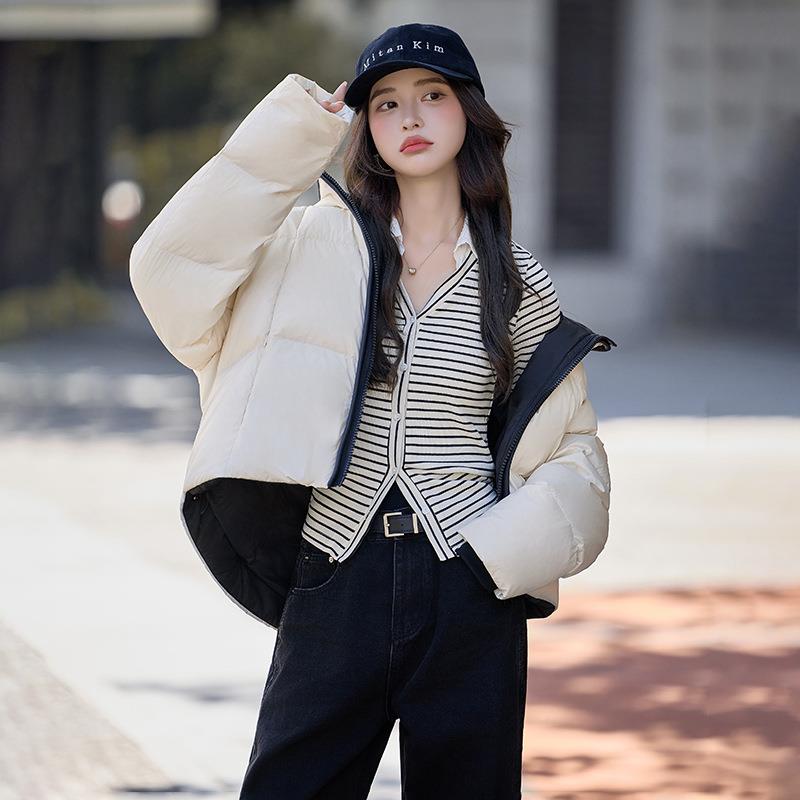 20025冬新款短款立领加面SY2783-1包服9白鸭季绒泡芙感女式羽绒服