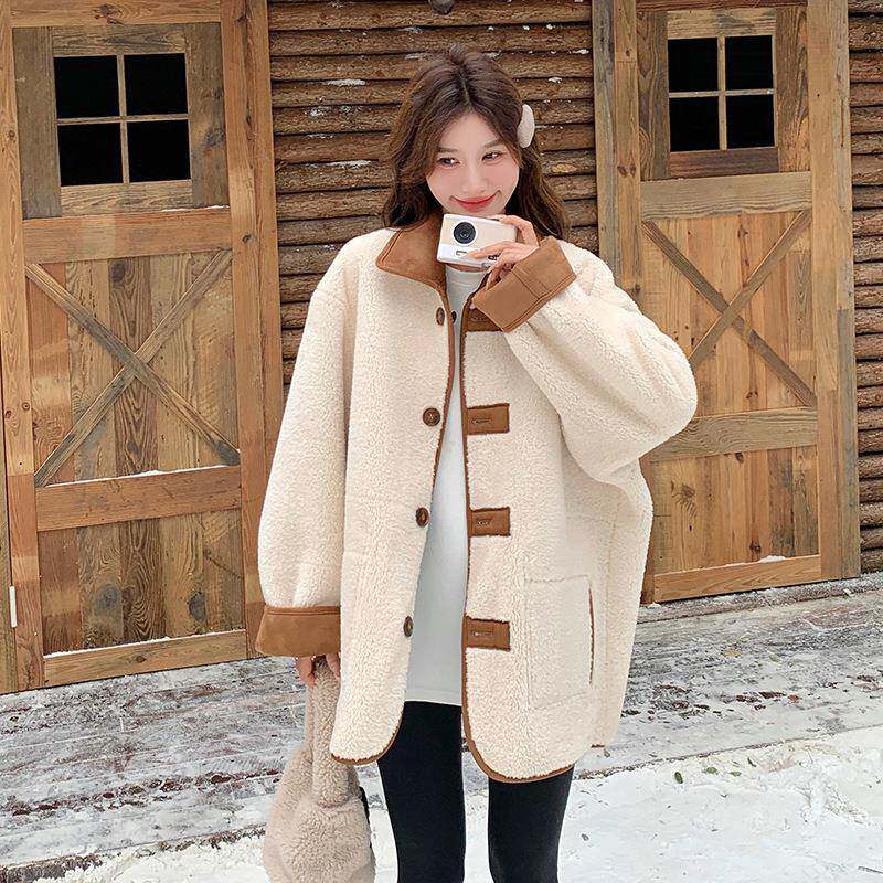 复古两面穿羊一羔仿毛外款套女初冬保暖C079-45短皮毛体加厚上衣