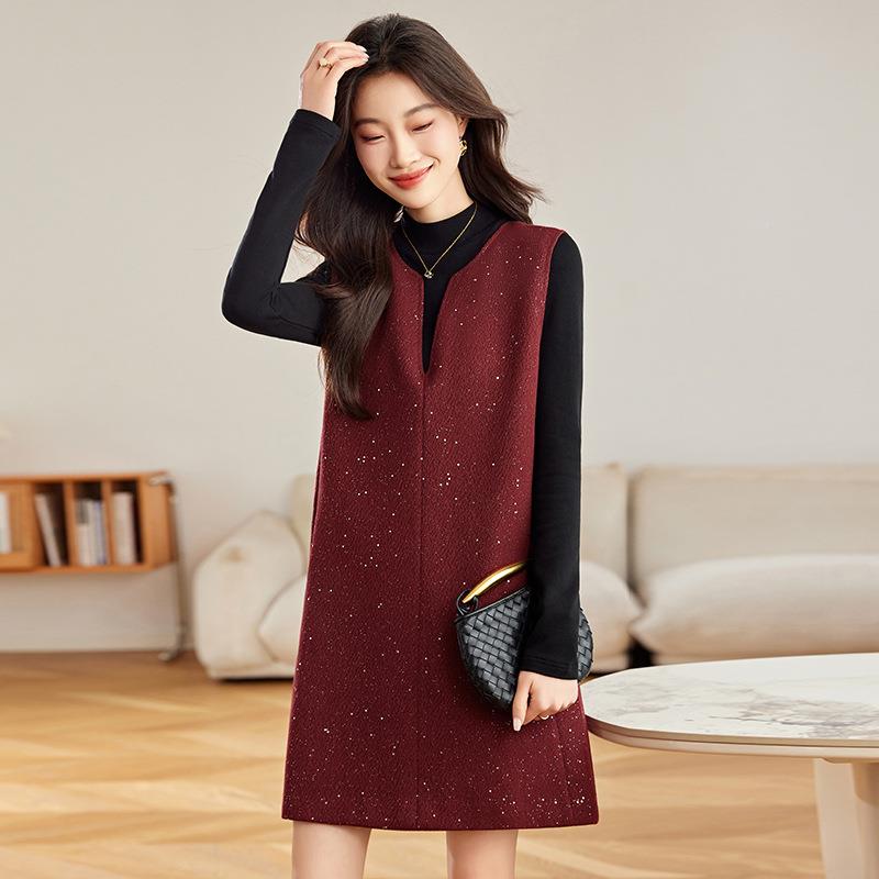 设计爆款长袖连衣裙女年春秋裙新款今年感款高级ZYI2501Y中年套装