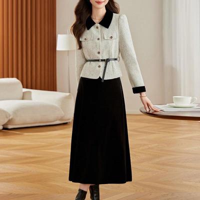小夹棉外套身裙两件套女新款香秋冬ZLI2465S风高级感气质名媛半套