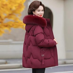 年正品 女新款 冬季 8061中老士加白鹅绒真毛 撤柜羽绒服中厚长款