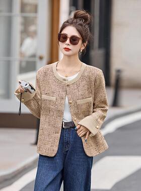 205秋季新款装女新款2尚小香风气质圆领千鸟格复古外套LXLX2539-0