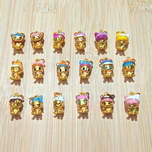 沙金拉布布吊坠泡泡玛特手链项链卡通挂坠滴油配饰diy饰品挂件