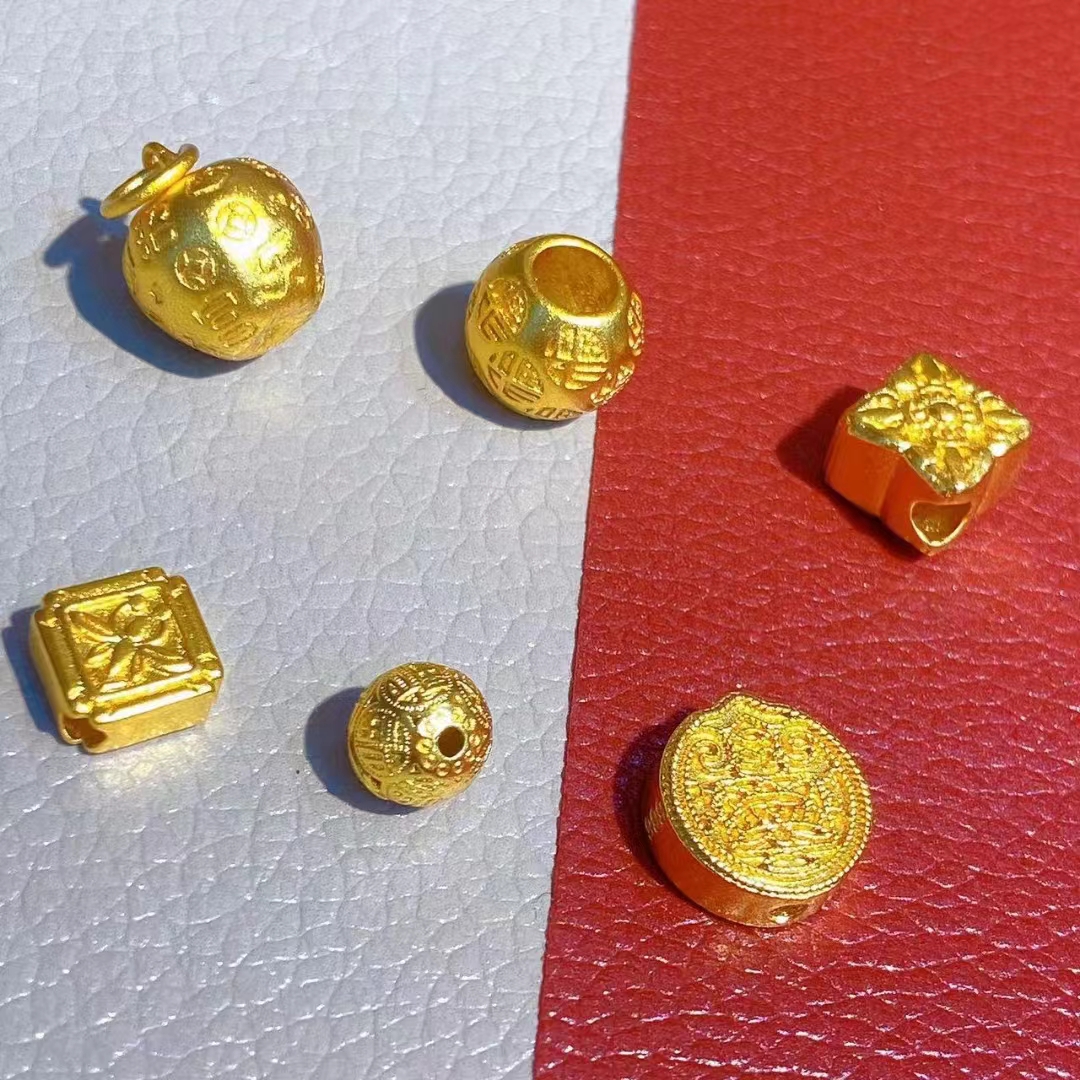 财富苹果福字圆珠五路财神隔珠