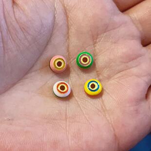 滴油彩色飞碟珠粉黄绿色隔片手链手串隔珠配饰diy串珠饰品配件