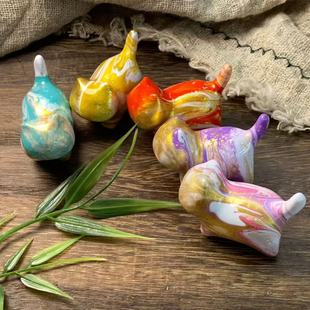 油画大漆猫咪无孔彩绘傲娇招财猫文玩佛珠手链手链链包挂diy配件