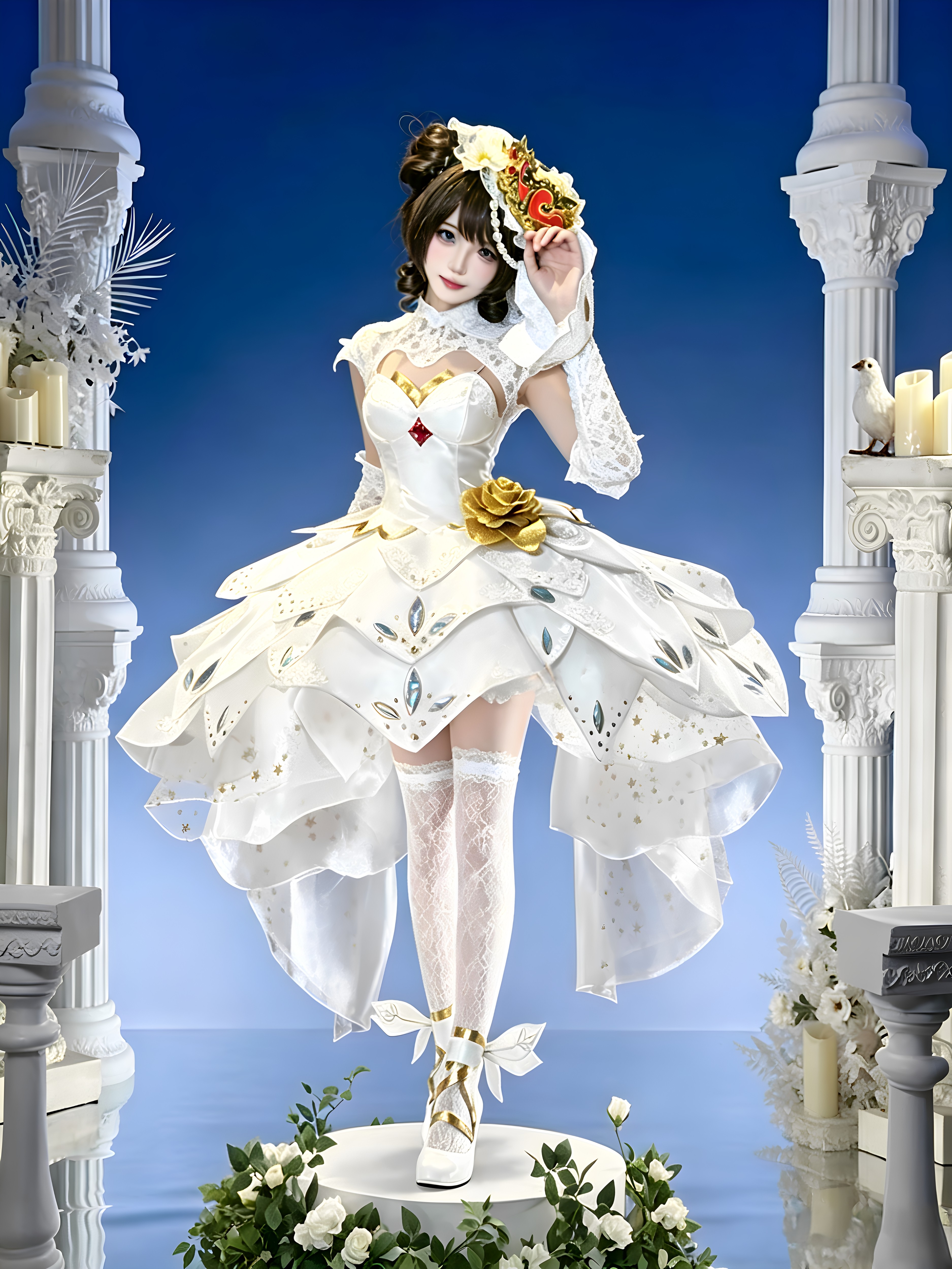王者荣耀小乔cos服小乔纯白花嫁皮肤cosplay服装二次元动漫服全套