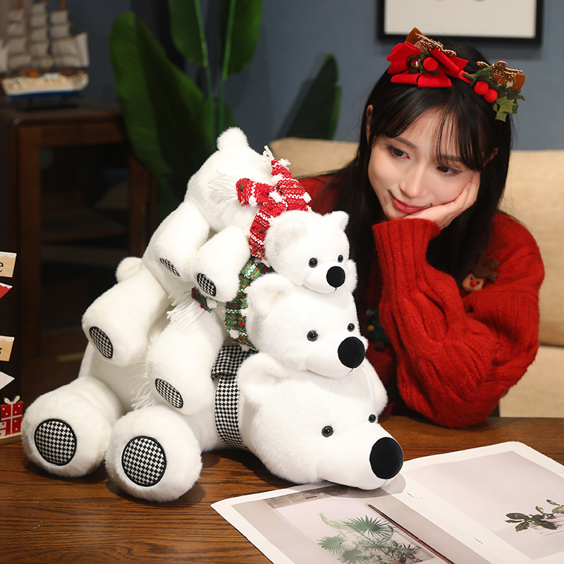 卡通毛绒玩具北极熊玩偶公仔趴熊玩具抱枕沙发床头抱枕送朋友礼物