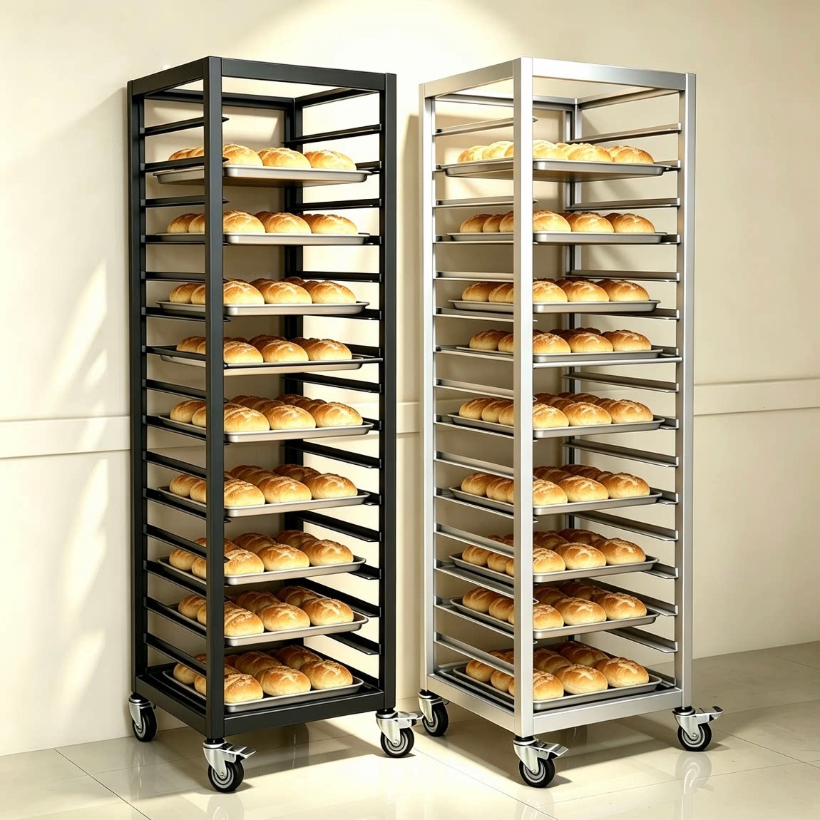 铝合金烤盘托盘架商用多层封闭式烘焙置物展示收纳面包冷却架子车